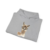 Cute Alpaca With Glasses Watercolor Illustration Unisex Hoodie