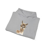 Cute Alpaca With Glasses Watercolor Illustration Unisex Hoodie