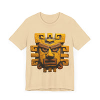 Ancient Andean Warrior Mask Golden Glyph Style Unisex T-Shirt