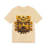 Ancient Andean Warrior Mask Golden Glyph Style Unisex T-Shirt