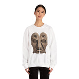 Wooden Andean Duality Totem Faces Tribal Symbol Unisex Sweatshirt
