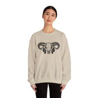 Aztec Western Bull Skull Longhorn Illustration Unisex Sweatshirt