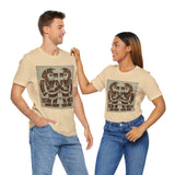 Twin Tribal Harmony Glyph Symmetrical Design Unisex T-Shirt