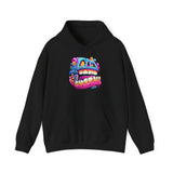 Chunky Neon Mayan Skull Graffiti Style Unisex Hoodie
