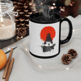 Tikal Mayan Temple Minimalist Art Black Mug