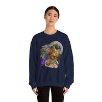 Aztec Quetzalcoatl Priestess Under Moon Unisex Sweatshirt
