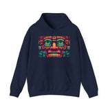 Neon Aztec Mask God Illustration Unisex Hoodie