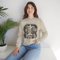 Mirrored Aztec Warriors in Glyph Style Unisex Sweatshirt