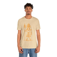 Sun Staff Shaman Tribal Symbol Gold Line Unisex T-Shirt