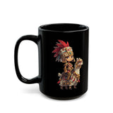 Chibi Inca Empress on Llama Black Mug