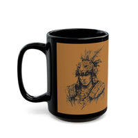Jaguar Warrior Ink Portrait Black Mug