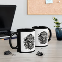 Ah Puch Death God Petroglyph Skull Black Mug