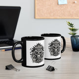 Ah Puch Death God Petroglyph Skull Black Mug