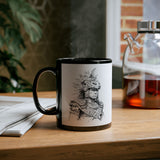 Young Jaguar Warrior Sketch Black Mug