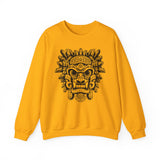 Aztec-Inspired Tlaloc God Tribe Graphic Unisex Sweatshirt