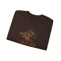 Tribal Volcano with Smoke Spirals Glyph Style Unisex Sweatshirt