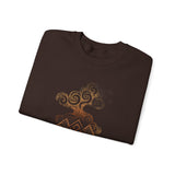 Tribal Volcano with Smoke Spirals Glyph Style Unisex Sweatshirt
