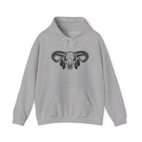 Aztec Western Bull Skull Longhorn Illustration Unisex Hoodie