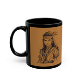Inca Warrior Woman Fierce Andean Spirit Design Black Mug