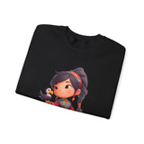 Chibi Inca Girl with Baby Condor Unisex Sweatshirt