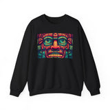 Neon Aztec Mask God Illustration Unisex Sweatshirt