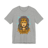 Golden Aztec Warrior Queen Illustration Unisex T-Shirt