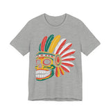 Aztec Feathered Skull Fiesta Illustration Unisex T-Shirt