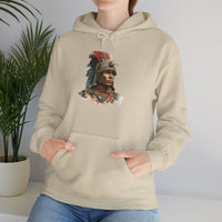 Inca Warrior Watercolor Art and Tribal Pattern Unisex Hoodie