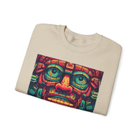 Neon Aztec Mask God Illustration Unisex Sweatshirt