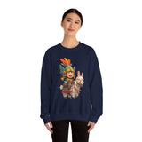 Chibi Inca Warrior Riding Llama Cartoon Unisex Sweatshirt