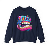 Chunky Neon Mayan Skull Graffiti Style Unisex Sweatshirt