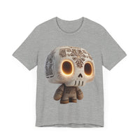 Glow-Eyed Aztec Skull Chibi Unisex T-Shirt