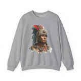 Inca Warrior Watercolor Art and Tribal Pattern Unisex Sweatshirt