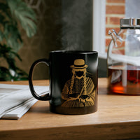 Distress Peruvian Traditional Woman Black Mug
