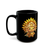 Chibi Inti Inca Sun God Cartoon Style Black Mug