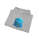 Tlaloc Rain God Blue Mask Glyph Style Unisex Hoodie