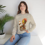 Cute Chibi Inca Warrior and Llama Cartoon Unisex Sweatshirt
