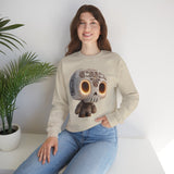 Glow-Eyed Aztec Skull Chibi Unisex Sweatshirt