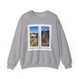 Funny Llama at the Window with Machu Picchu View Unisex Sweatshirt