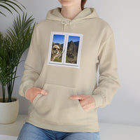 Funny Llama at the Window with Machu Picchu View Unisex Hoodie
