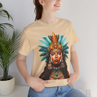 Aztec Royal Warrior Queen Portrait Illustration Unisex T-Shirt