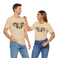 Aztec Western Bull Skull Longhorn Illustration Unisex T-Shirt