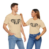 Aztec Western Bull Skull Longhorn Illustration Unisex T-Shirt