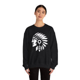 Tribal Warrior Headdress Emblem Illustration Unisex Sweatshirt