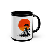 Tikal Sunset Temple Minimalist Art Black Mug
