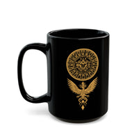 Shadow Phoenix Tribal Emblem Illustration Black Mug
