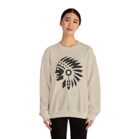 Tribal Warrior Headdress Emblem Illustration Unisex Sweatshirt