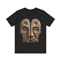 Wooden Andean Duality Totem Faces Tribal Symbol Unisex T-Shirt
