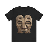 Wooden Andean Duality Totem Faces Tribal Symbol Unisex T-Shirt