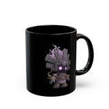 Shadow Aztec God with Glowing Eyes Black Mug